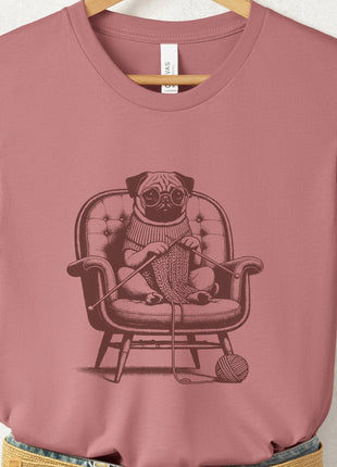 Pug Knitting T-Shirt