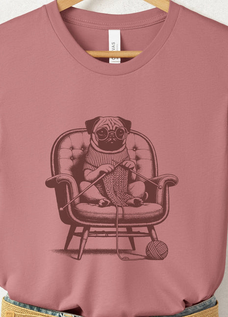 Pug Knitting T-Shirt