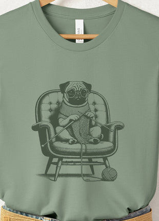 Pug Knitting T-Shirt