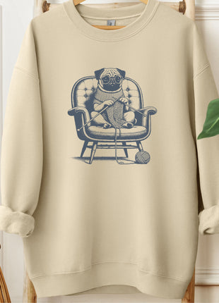 Pug Knitting Sweatshirt