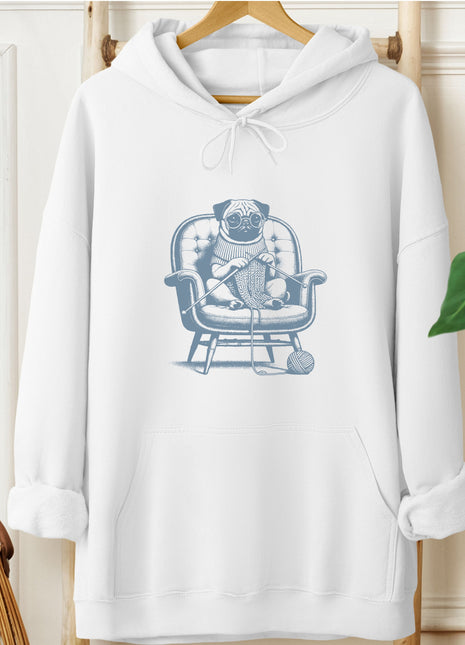 Pug Knitting Hoodie