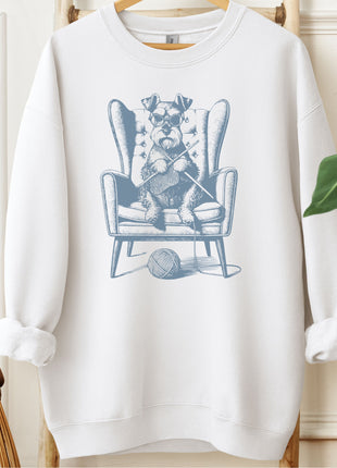 Schnauzer Knitting Sweatshirt