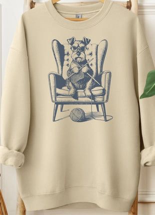 Schnauzer Knitting Sweatshirt