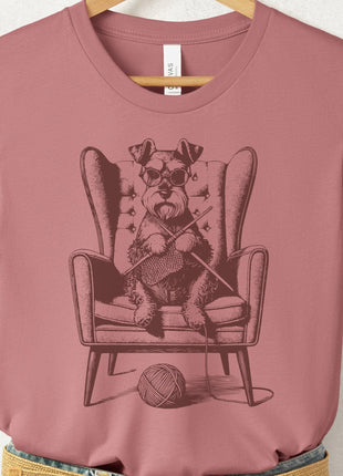 Schnauzer Knitting T-Shirt