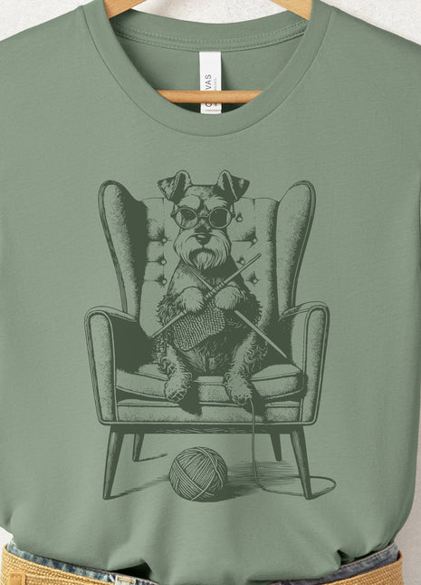 Schnauzer Knitting T-Shirt