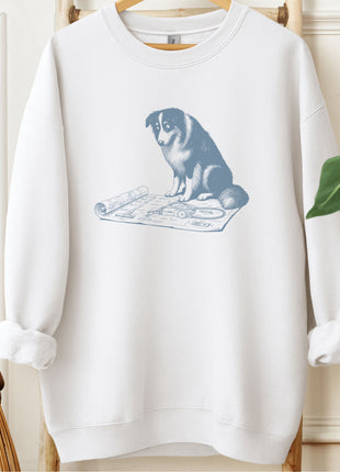 Australian Shepherd Aussie Vacuum Blueprint Sweatshirt
