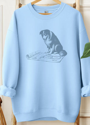 Australian Shepherd Aussie Vacuum Blueprint Sweatshirt
