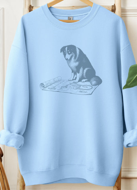 Australian Shepherd Aussie Vacuum Blueprint Sweatshirt