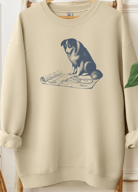 Australian Shepherd Aussie Vacuum Blueprint Sweatshirt