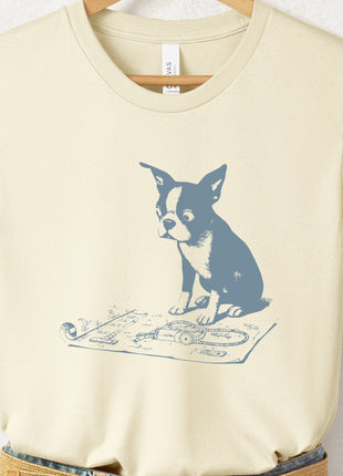 Boston Terrier Vacuum Blueprint T-Shirt