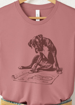 Boxer Dog Vacuum Blueprint T-Shirt