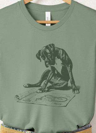Boxer Dog Vacuum Blueprint T-Shirt