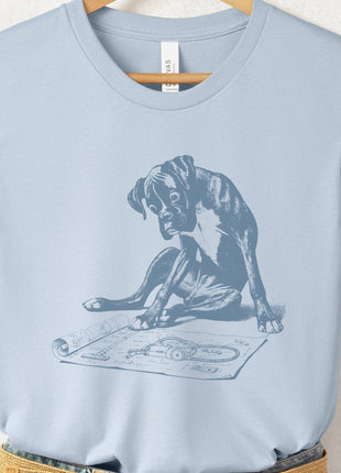 Boxer Dog Vacuum Blueprint T-Shirt