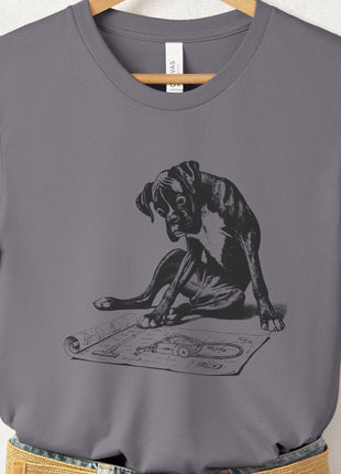 Boxer Dog Vacuum Blueprint T-Shirt