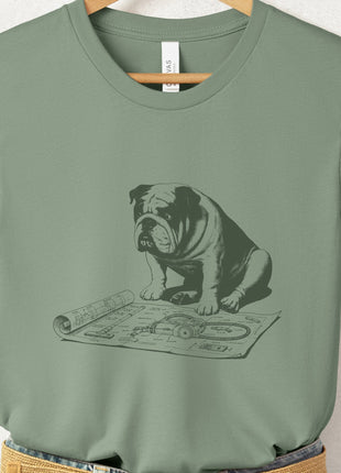 English Bulldog Vacuum Blueprint T-Shirt