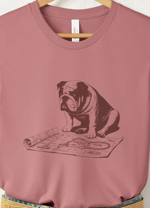 English Bulldog Vacuum Blueprint T-Shirt