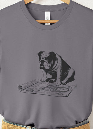 English Bulldog Vacuum Blueprint T-Shirt