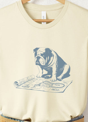 English Bulldog Vacuum Blueprint T-Shirt