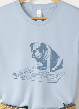 English Bulldog Vacuum Blueprint T-Shirt