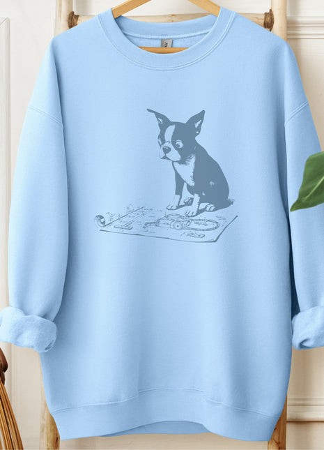 Boston Terrier Vacuum Blueprint Sweatshirt