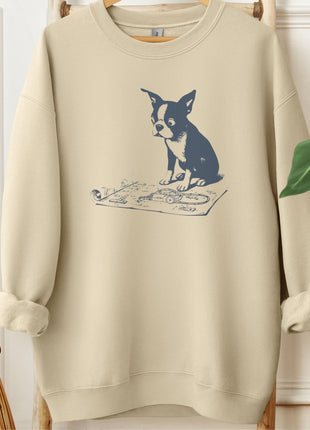 Boston Terrier Vacuum Blueprint Sweatshirt