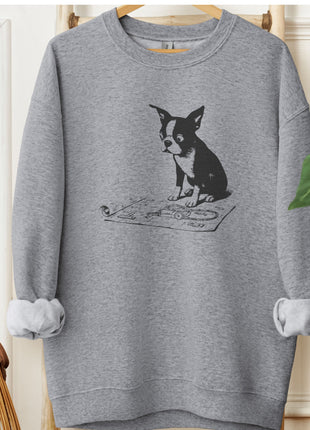 Boston Terrier Vacuum Blueprint Sweatshirt