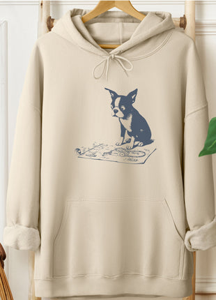 Boston Terrier Vacuum Blueprint Hoodie