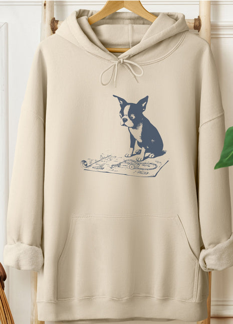 Boston Terrier Vacuum Blueprint Hoodie