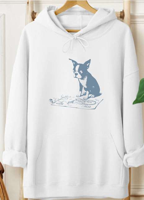 Boston Terrier Vacuum Blueprint Hoodie