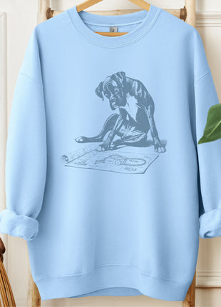 Boxer Dog Vacuum Blueprint Sweatshirt