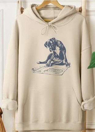 Boxer Dog Vacuum Blueprint Hoodie