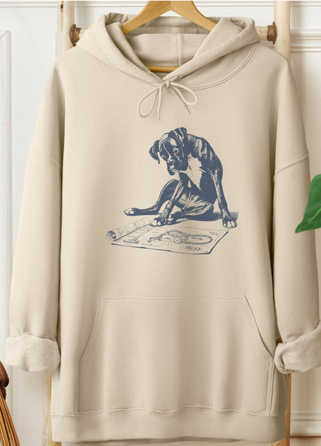 Boxer Dog Vacuum Blueprint Hoodie