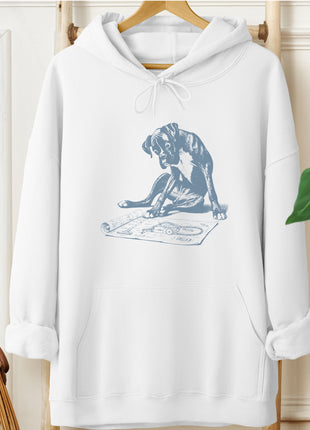 Boxer Dog Vacuum Blueprint Hoodie