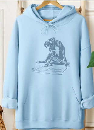 Boxer Dog Vacuum Blueprint Hoodie