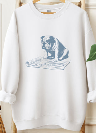 English Bulldog Vacuum Blueprint Sweatshirt