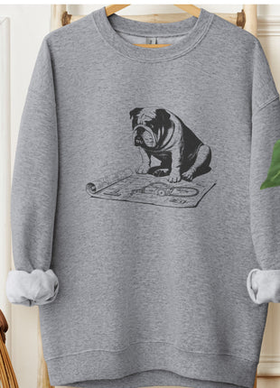 English Bulldog Vacuum Blueprint Sweatshirt