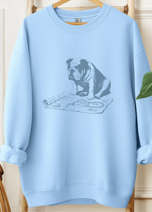English Bulldog Vacuum Blueprint Sweatshirt