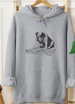 English Bulldog Vacuum Blueprint Hoodie