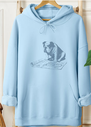 English Bulldog Vacuum Blueprint Hoodie