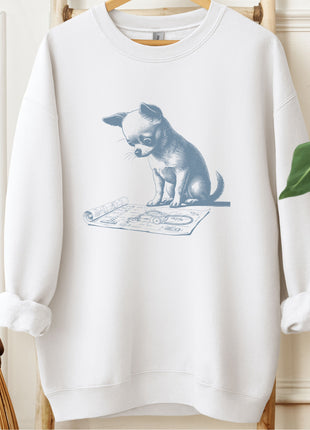 Chihuahua Vacuum Blueprint Sweatshirt