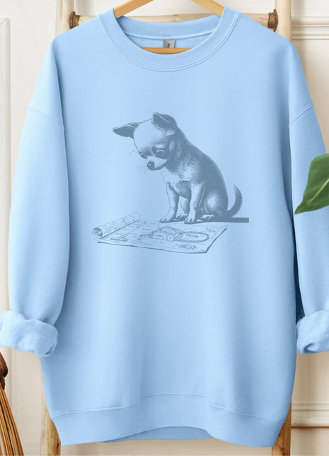 Chihuahua Vacuum Blueprint Sweatshirt
