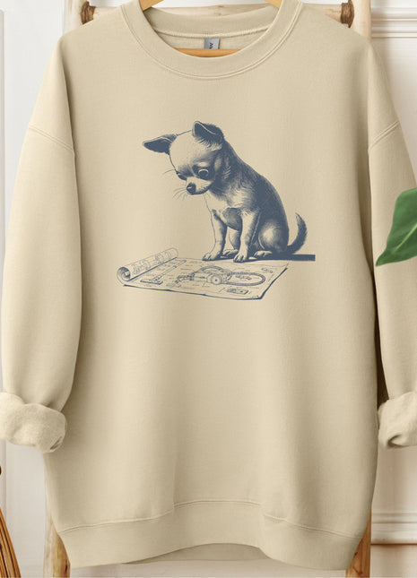 Chihuahua Vacuum Blueprint Sweatshirt