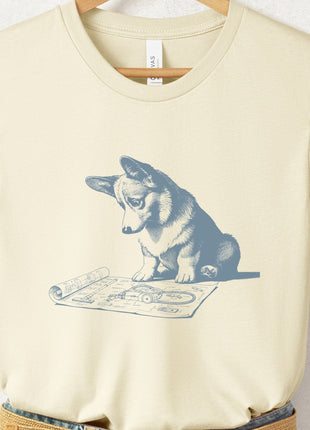 Corgi Vacuum Blueprint T-Shirt