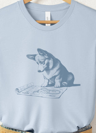 Corgi Vacuum Blueprint T-Shirt