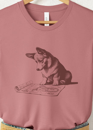Corgi Vacuum Blueprint T-Shirt