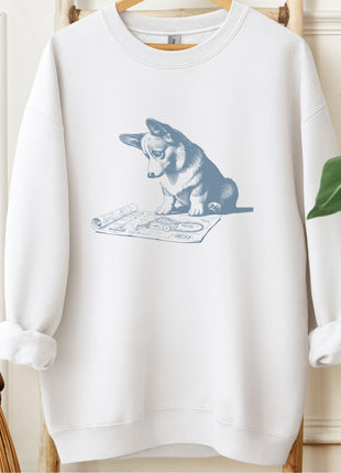 Corgi Vacuum Blueprint Sweatshirt