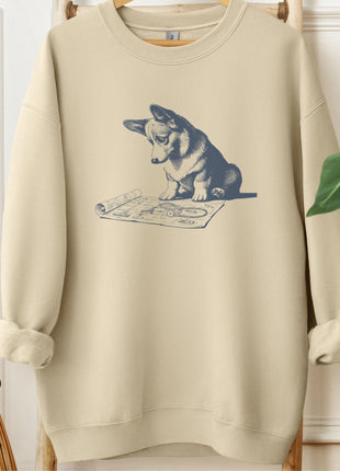 Corgi Vacuum Blueprint Sweatshirt