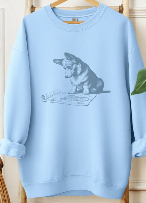 Corgi Vacuum Blueprint Sweatshirt