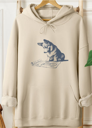 Corgi Vacuum Blueprint Hoodie