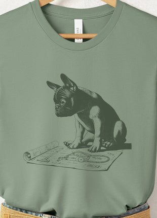 French Bulldog Frenchie Vacuum Blueprint T-Shirt